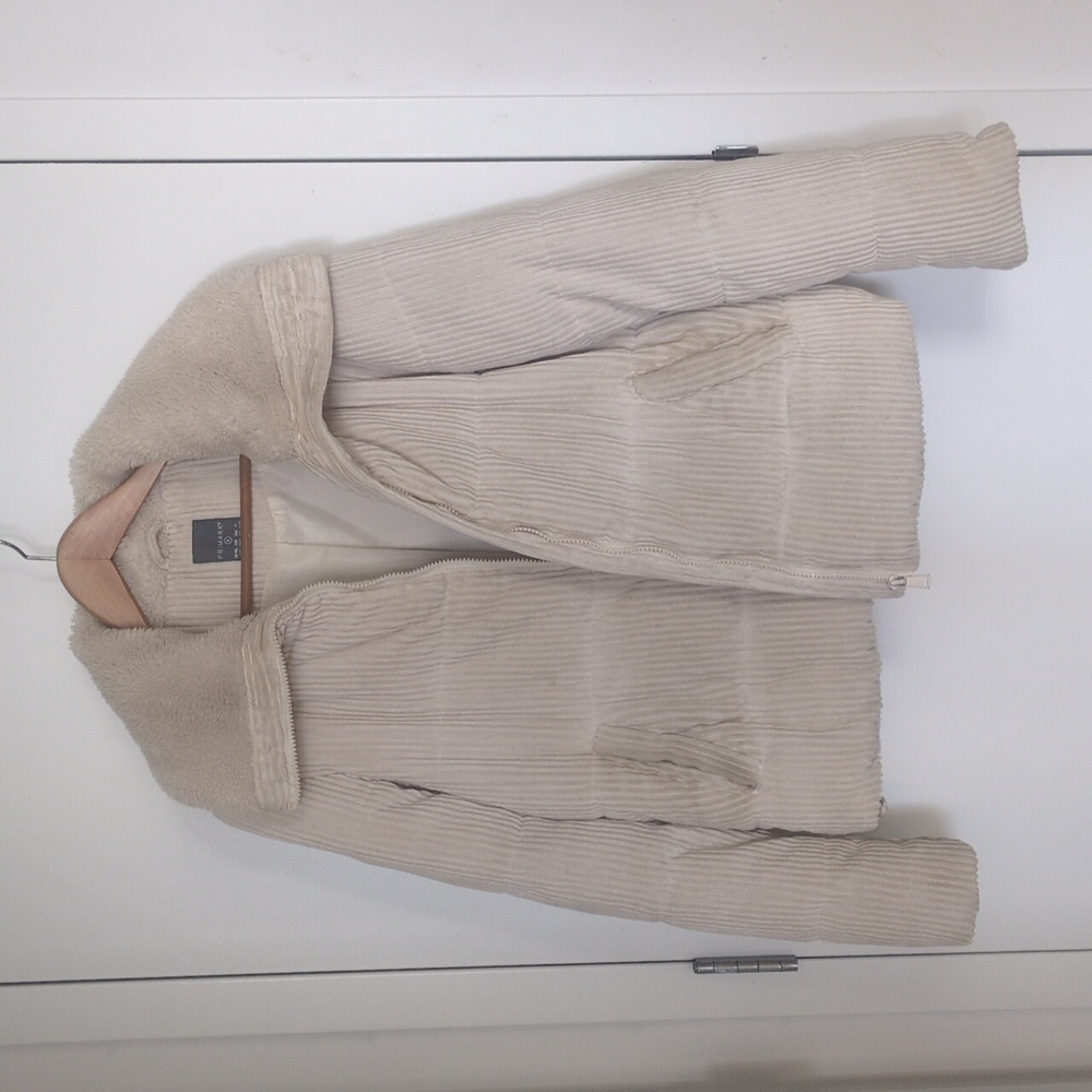 Primark Beige Corduroy Teddy Jacket